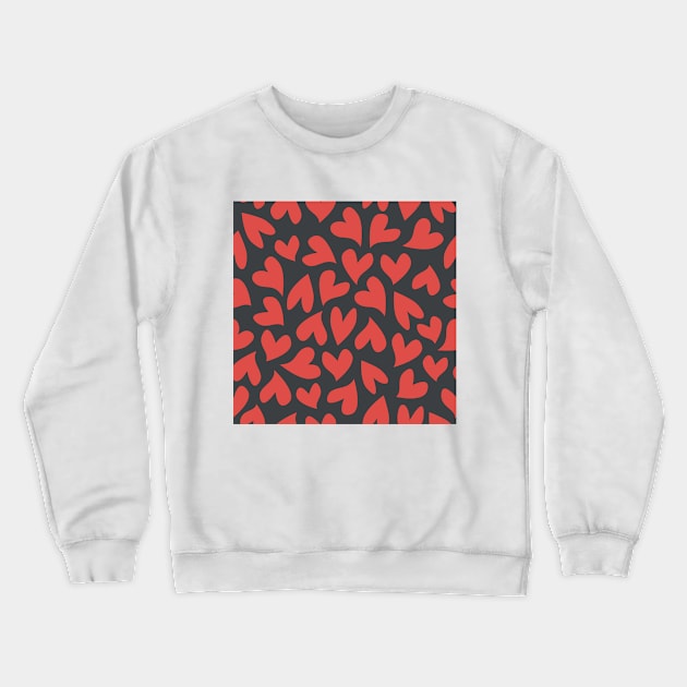 Seamless red hearts pattern Crewneck Sweatshirt by kallyfactory